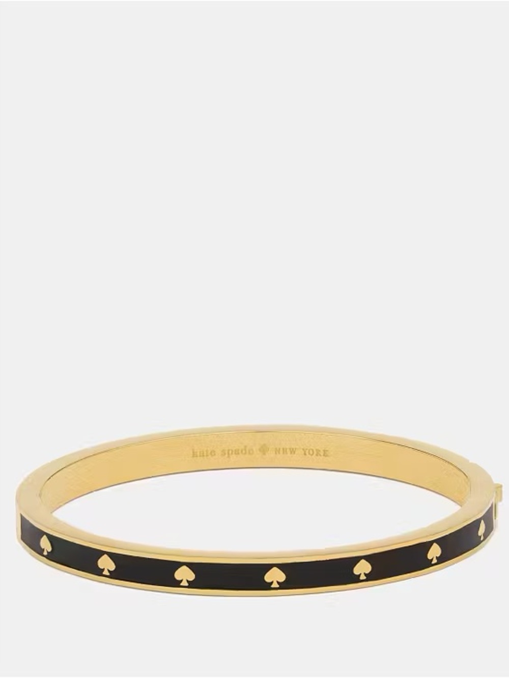 ♠️Kate Spade New York Spot the Spade Enamel Hinged Bangle Bracelet, Black NWT